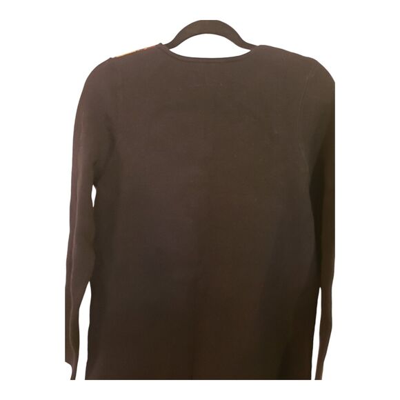 Anthropologie Maeve Scenic Min Sweater Dress Black Lavender Red Tan Motif Small - Picture 6 of 11